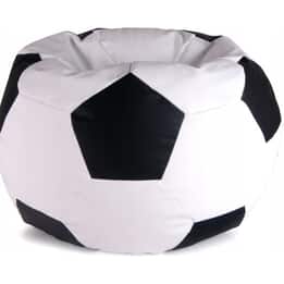 Fåtölj - Sittsäck - Eko-Läder - Fotboll - Svart/Vit