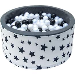 Bollhav - Robust Bollhav - Stjärnmönster - 90 X 40 Cm - 200 Bollar Ø 7 Cm - Pärlfärgad Och Svart