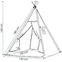 Tipitält Barn Wigwam - Beige Med Grått - 100% Bomull - 160X120X100 Cm - Inklusive 2 Kuddfodral