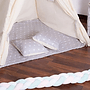 Tipitält Barn Wigwam - Beige Med Grått - 100% Bomull - 160X120X100 Cm - Inklusive 2 Kuddfodral
