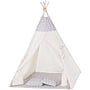 Tipitält Barn Wigwam - Beige Med Grått - 100% Bomull - 160X120X100 Cm - Inklusive 2 Kuddfodral