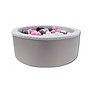 Bollhav Med 200 Bollar - Rosa, Vit, Grå & Svart - 90 Cm Diameter - Grå