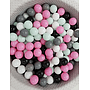Bollhav Med 200 Bollar - Rosa, Vit, Grå & Svart - 90 Cm Diameter - Grå