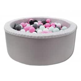 Bollhav Med 200 Bollar - Rosa, Vit, Grå & Svart - 90 Cm Diameter - Grå
