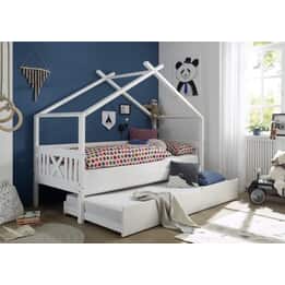 Hussäng Barnsäng Med Extrasäng 90X200 Cm Furu Vit