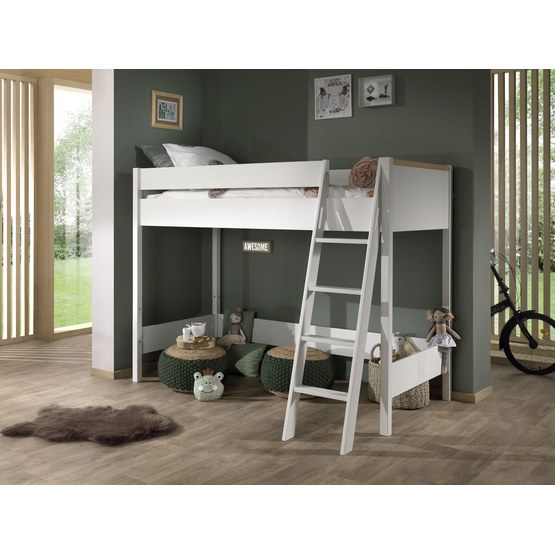 vipack loftsäng london - 90x200 cm - vit