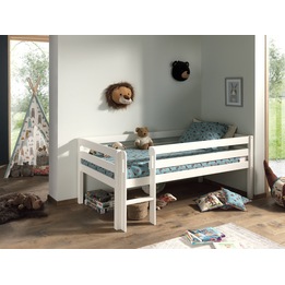 Loftsäng Pino H85 Cm - Med Stege - 90x200 Cm - Vit