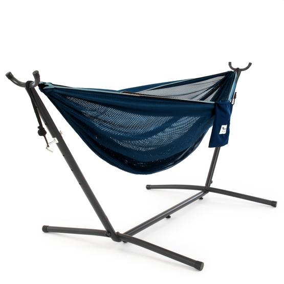 Vivere - Mesh Hammock With Stand (250 Cm) - Navy/Turquoise