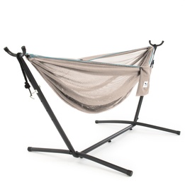 Vivere - Mesh Hammock With Stand (250 Cm) - Sand/Sky