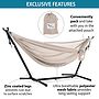 Vivere - Mesh Hammock With Stand (250 Cm) - Sand/Sky