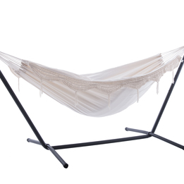 Vivere - Hängmatta Bomull Med Ställning - Dubbel - Natural