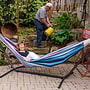 Vivere - Hängmatta Bomull Med Ställning - Dubbel - Denim