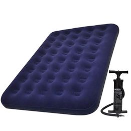 Luftmadrass Med Luftpump 191X137X22Cm Mörkblå
