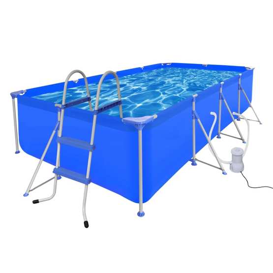 Pool Med Stege & Filterpump 394 X 207 X 80 Cm