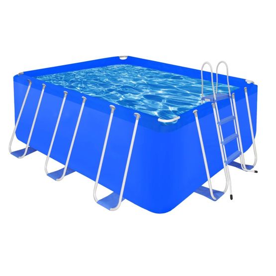 Ovanmarkspool Stål Rektangulär 400X207X122 Cm Inkl. Poolstege