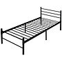 Säng Med Madrass Svart Metall 90X200 Cm