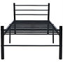 Säng Med Madrass Svart Metall 90X200 Cm