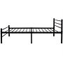 Säng Med Madrass Svart Metall 90X200 Cm