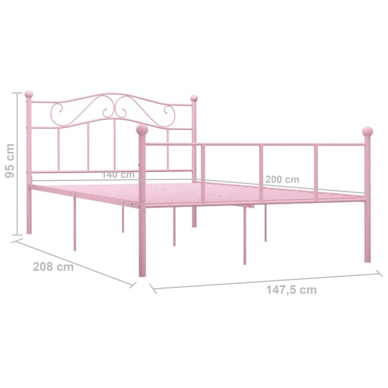 Sängram Rosa Metall