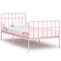 Sängram Med Ribbotten Rosa Metall