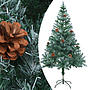 Frostad Plastgran Med Led Och Kottar 150 Cm