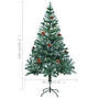 Frostad Plastgran Med Led Och Kottar 150 Cm