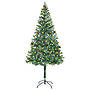 Plastgran Med Led Och Kottar 180 Cm
