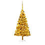 Plastgran Med Led Och Julgranskulor Guld 180 Cm Pet