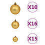 Plastgran Med Led Och Julgranskulor Guld 240 Cm Pet