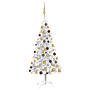 Plastgran Med Led Och Julgranskulor Silver 120 Cm Pet