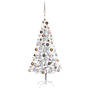 Plastgran Med Led Och Julgranskulor Silver 120 Cm Pet