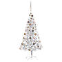 Plastgran Med Led Och Julgranskulor Silver 150 Cm Pet