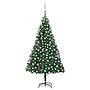 Plastgran Med Led Och Julgranskulor Grön 210 Cm Pvc