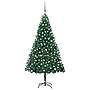 Plastgran Med Led Och Julgranskulor Grön 210 Cm Pvc