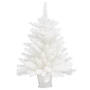 Plastgran Med Led Och Julgranskulor Vit 65 Cm