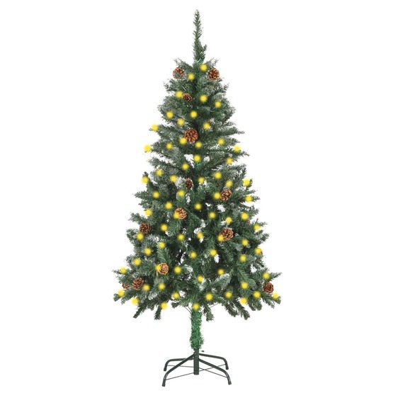 Plastgran Med Led Och Kottar 150 Cm
