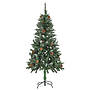 Plastgran Med Led Och Kottar 150 Cm