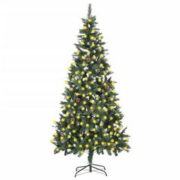 Plastgran Med Led Och Kottar 210 Cm
