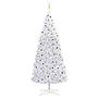 Plastgran Med Led Och Julgranskulor 400 Cm Vit