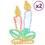 Juldekoration Ljus-Figurer 2 St Med 144 Leds 70X42 Cm