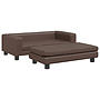 Barnsoffa Med Fotpall Brun 100X50X30 Cm Konstläder