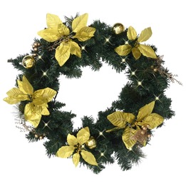 Julkrans Med Lysdioder Grön 60 Cm Pvc