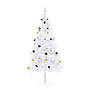 Plastgran Med Julkulor Och Leds Vit 180 Cm