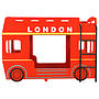 Våningssäng London Bus Röd Mdf 90X200 Cm