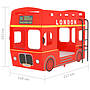 Våningssäng London Bus Röd Mdf 90X200 Cm