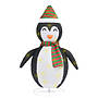 Dekorativ Pingvin Med Led Lyxigt Tyg 60 Cm