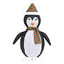 Dekorativ Pingvin Med Led Lyxigt Tyg 90 Cm