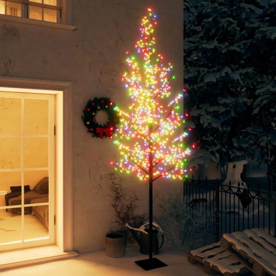 Plastgran 600 Leds Körsbärsblommor Flerfärgat Ljus 300 Cm