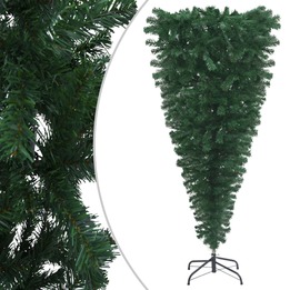 Uppochnedvänd Plastgran Med Stativ Grön 120 Cm
