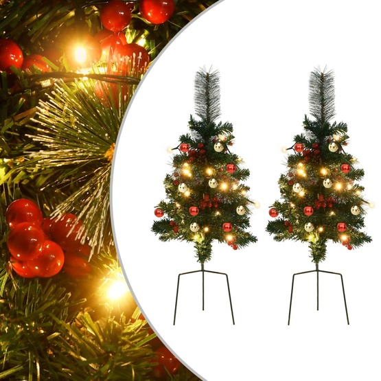 Konstgjorda Julgranar Med Led 2 St 76 Cm Pvc